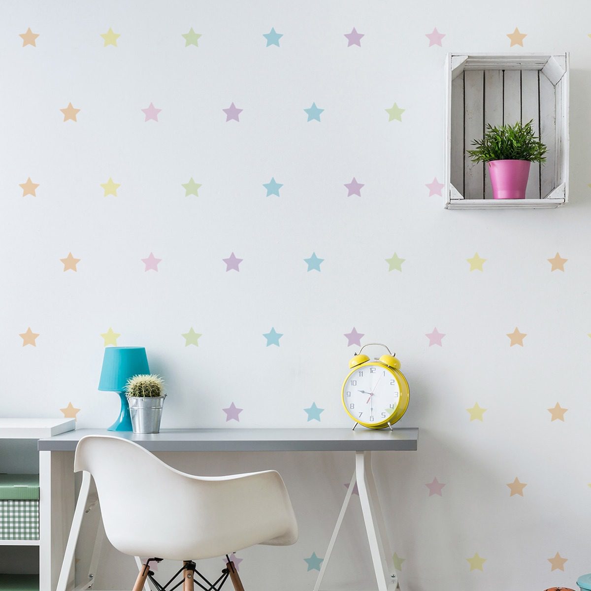 Adesivo de Parede Estrelas Aquarela 54un Cobre 4m²