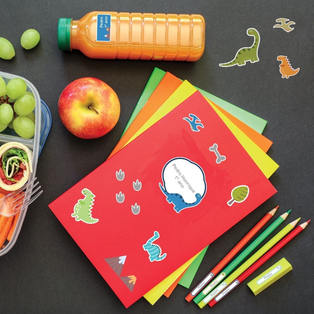 Etiquetas Escolares Personalizadas Dinossauros 126un