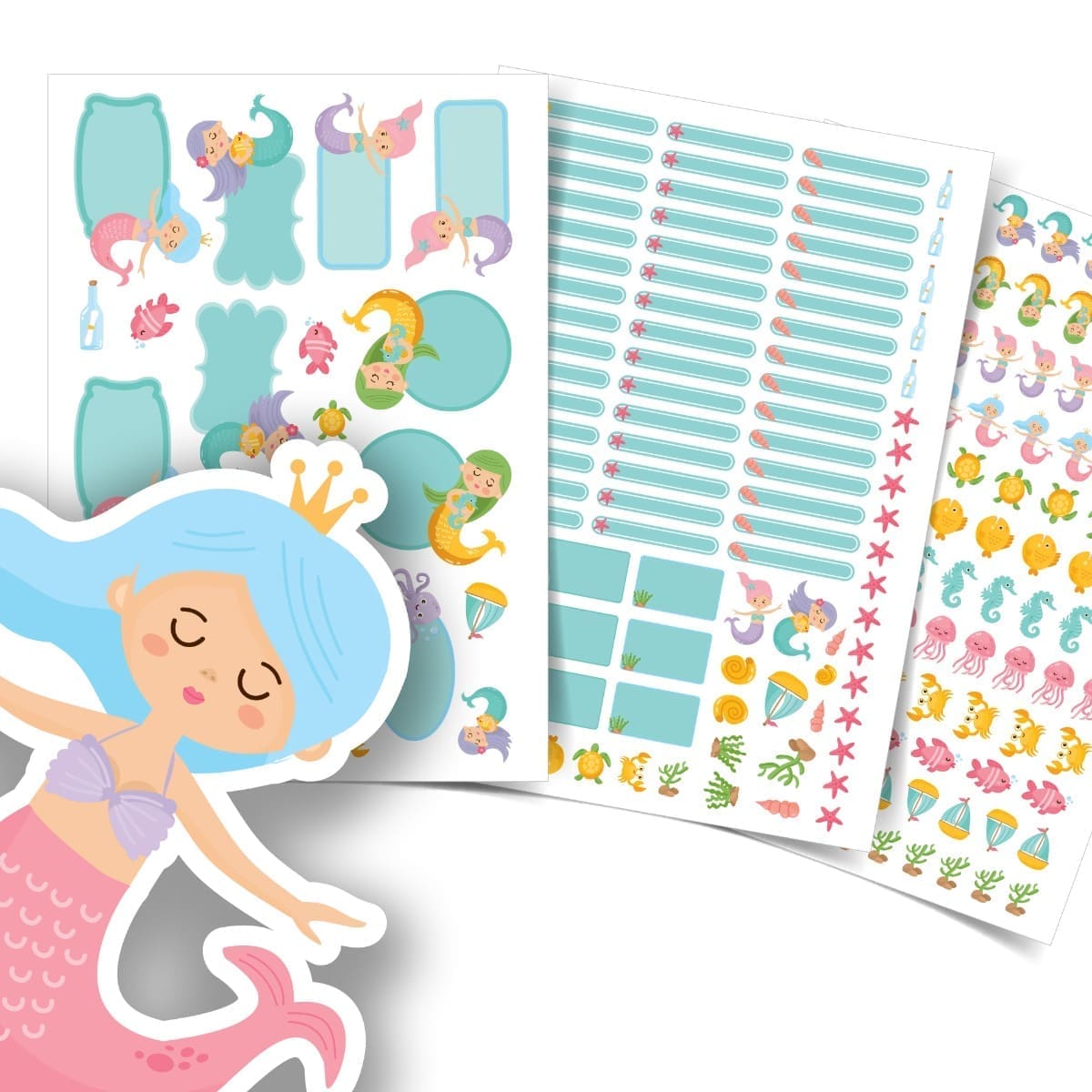 Etiquetas Escolares Personalizadas Sereias 189un