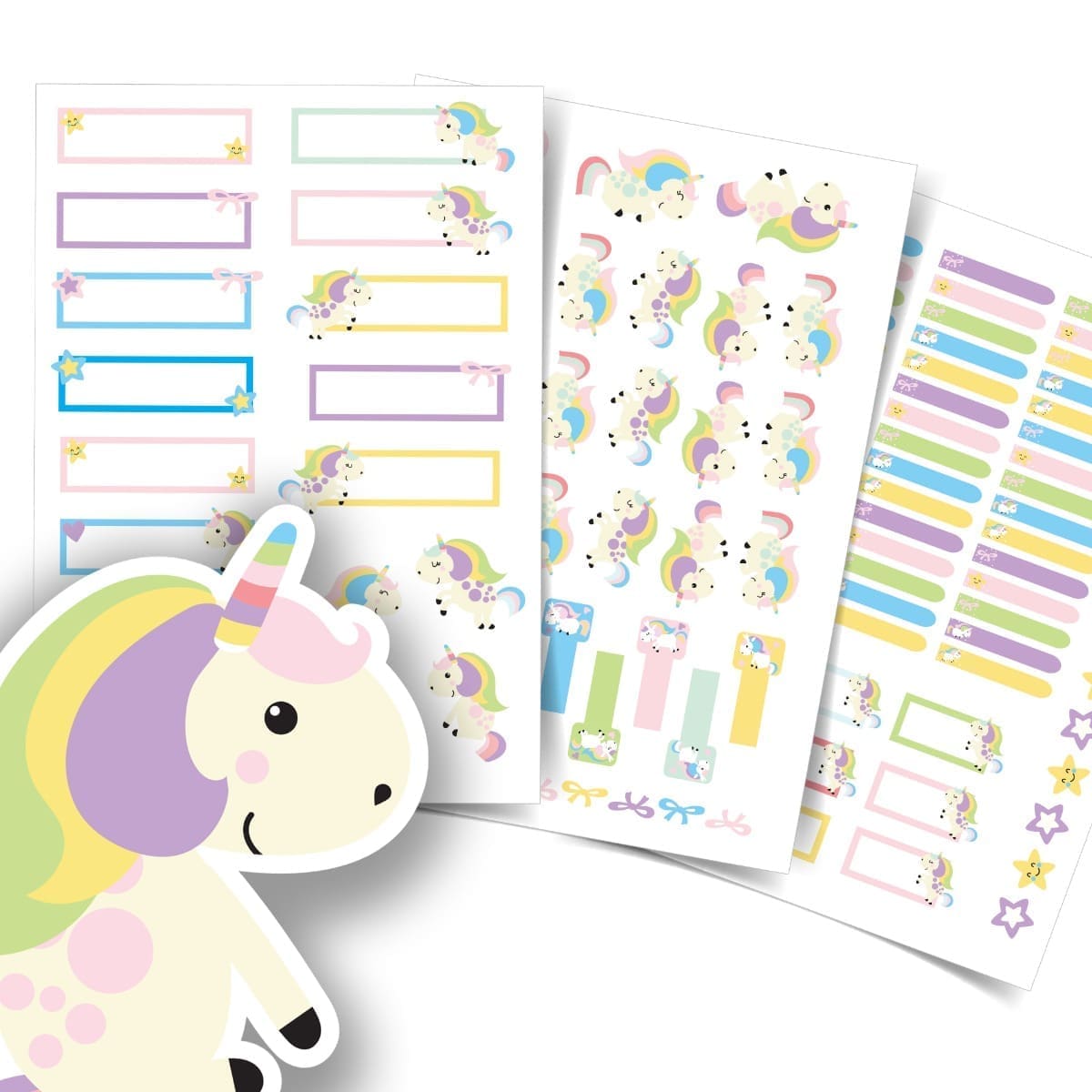 Etiquetas Escolares Unicornio Personalizadas 117un