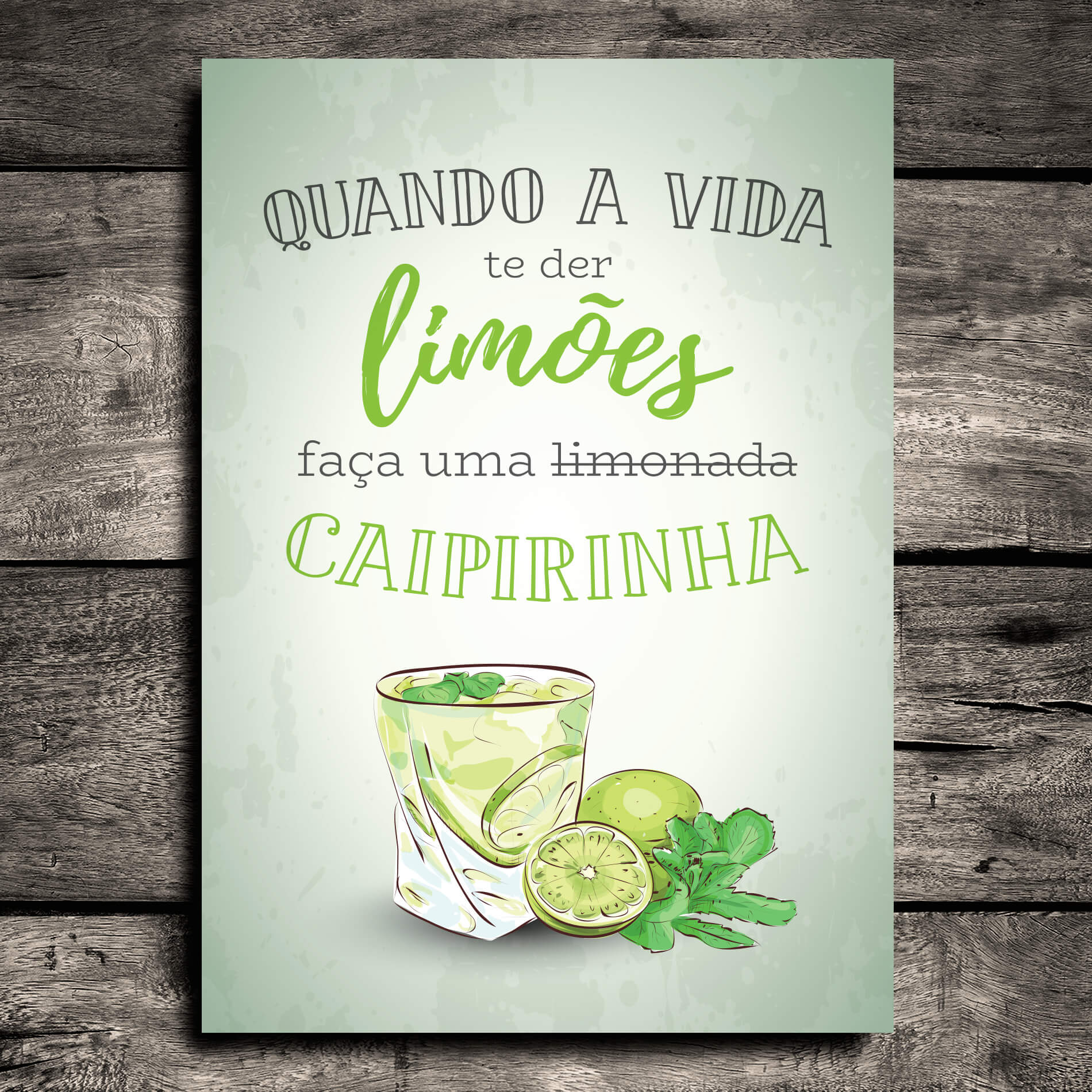 Placa Decorativa MDF Frase Caipirinha