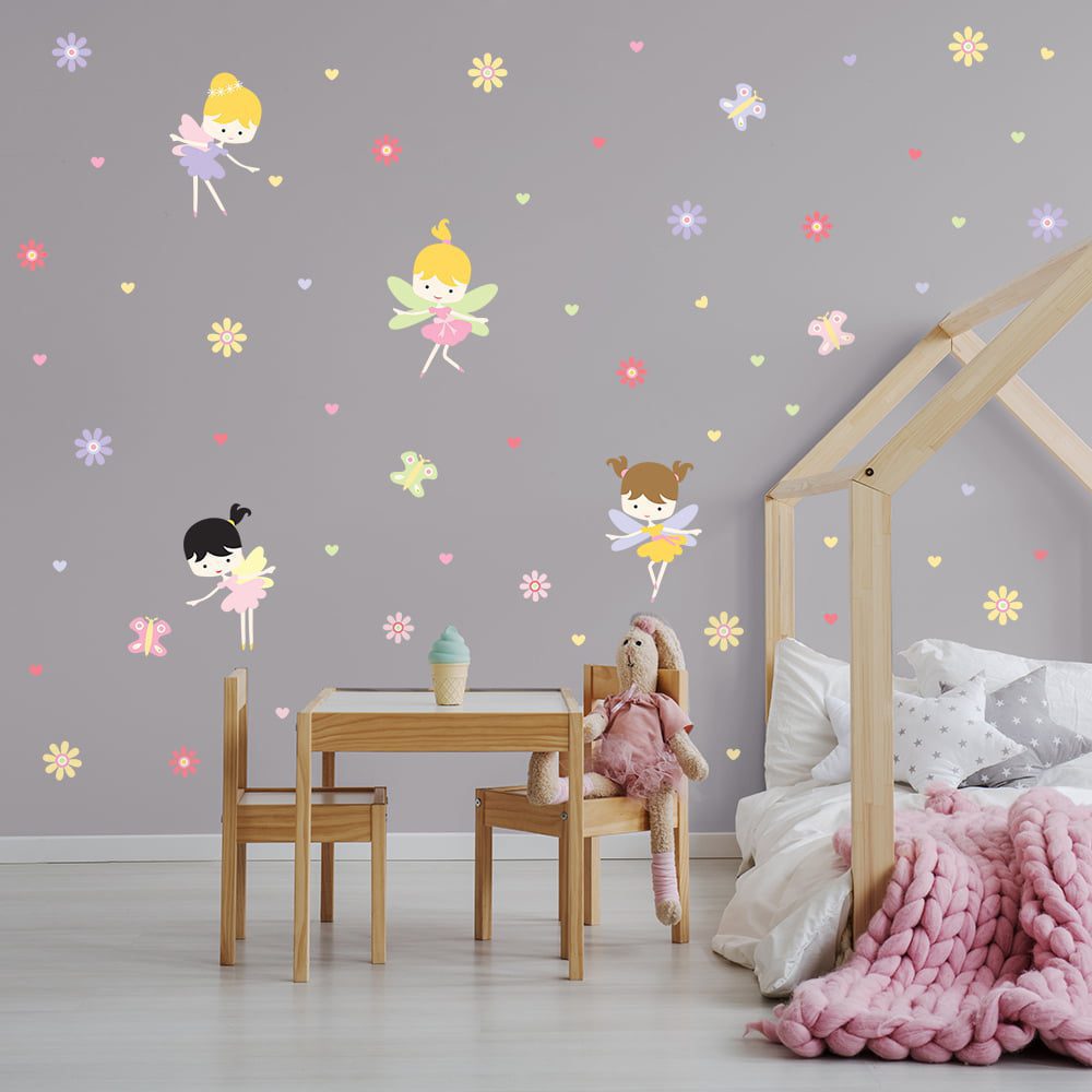 Adesivo de Parede Infantil Fadas Baby