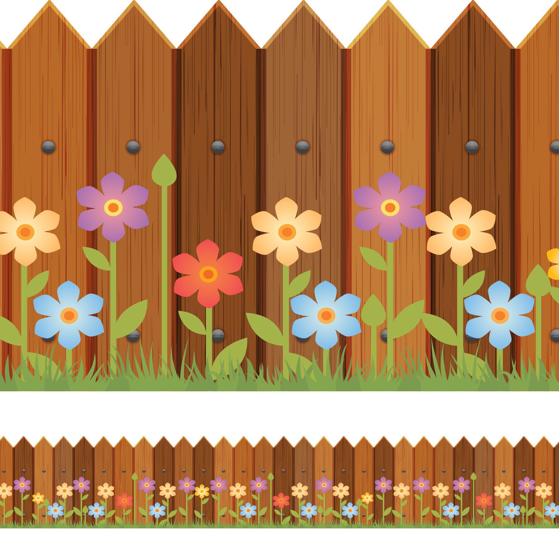 Faixa de Parede Adesiva Infantil Cerca Primavera