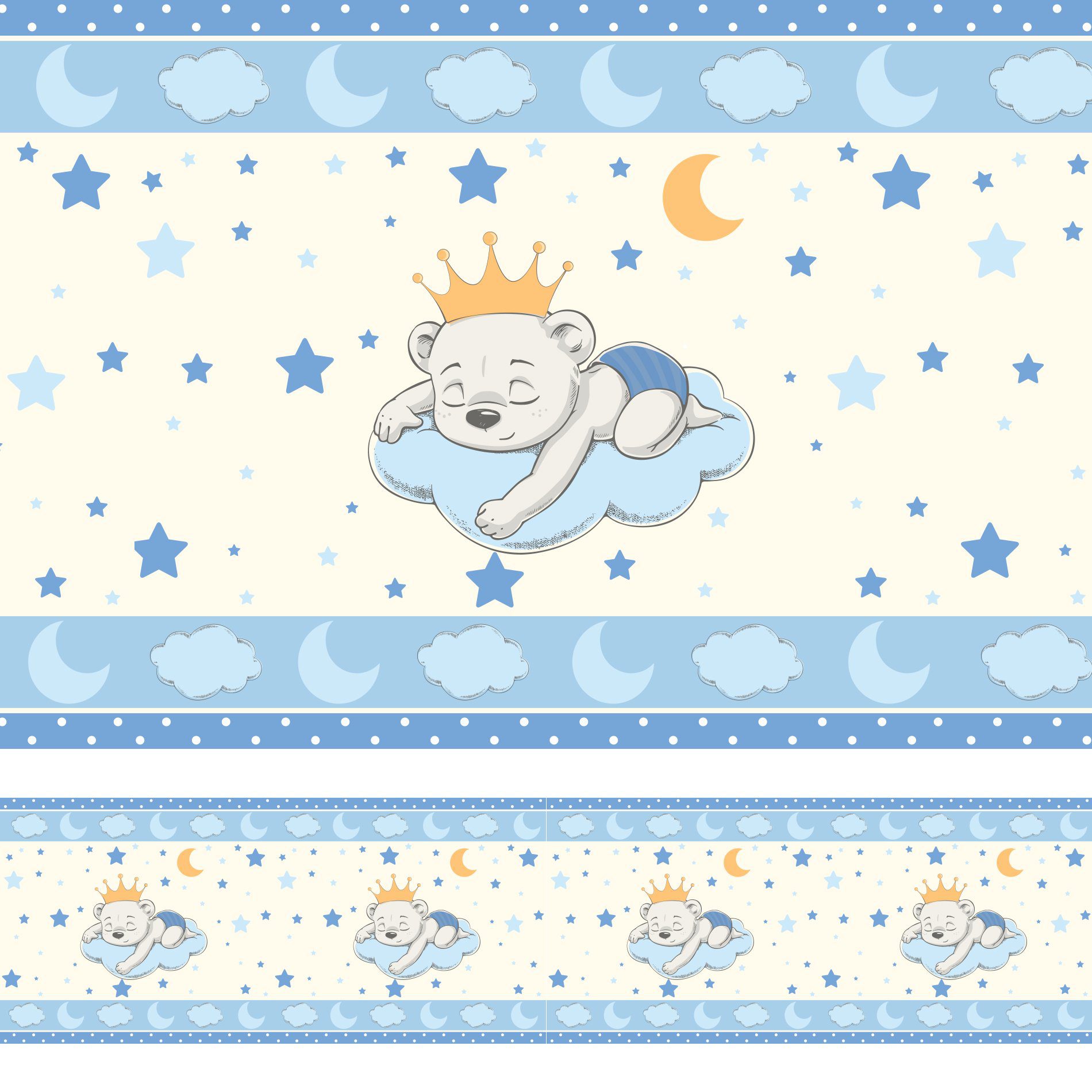 Faixa Decorativa Ursinho Príncipe Infantil 15cmx3m