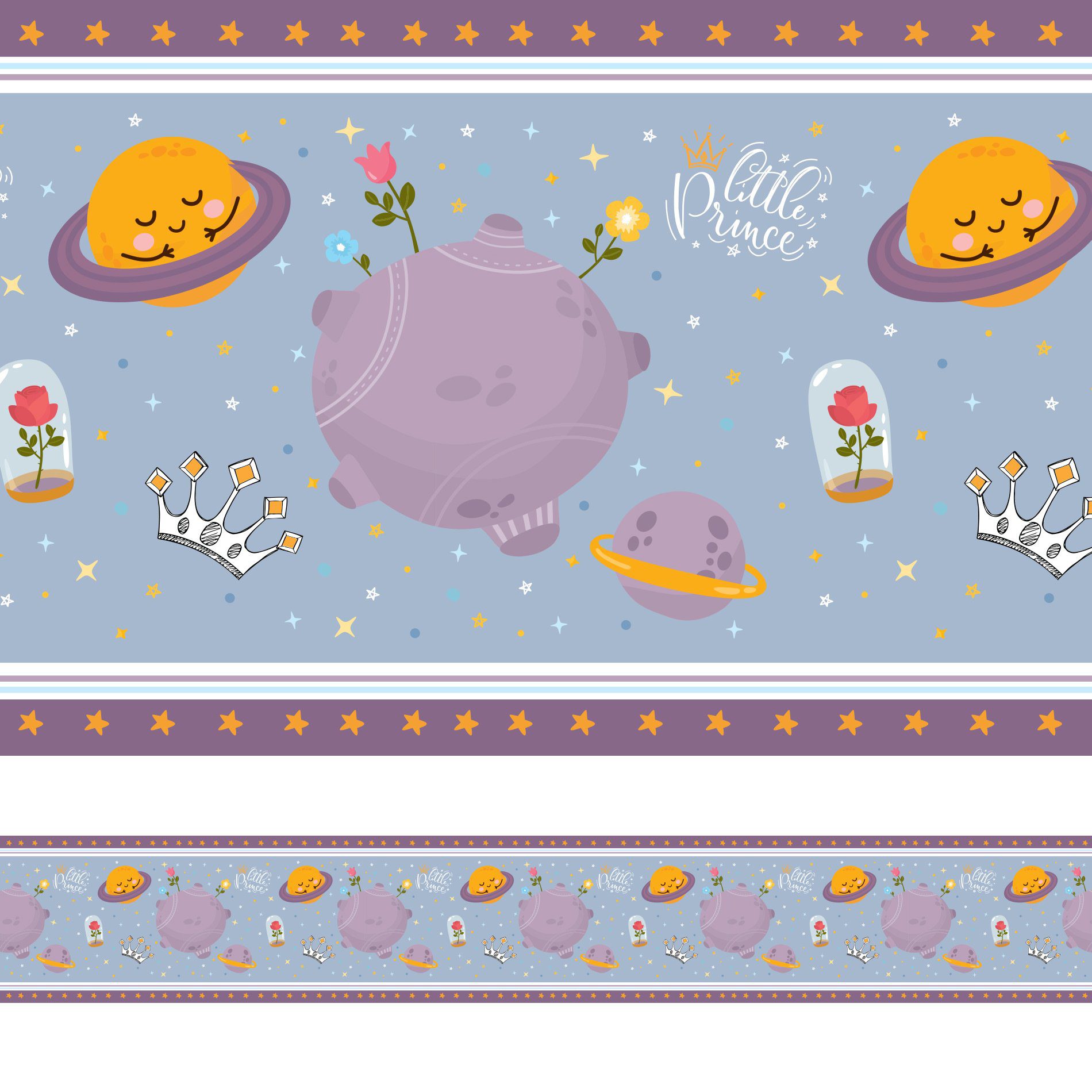 Faixa Decorativa de Parede Príncipe Quarto de Menino 5mx10cm