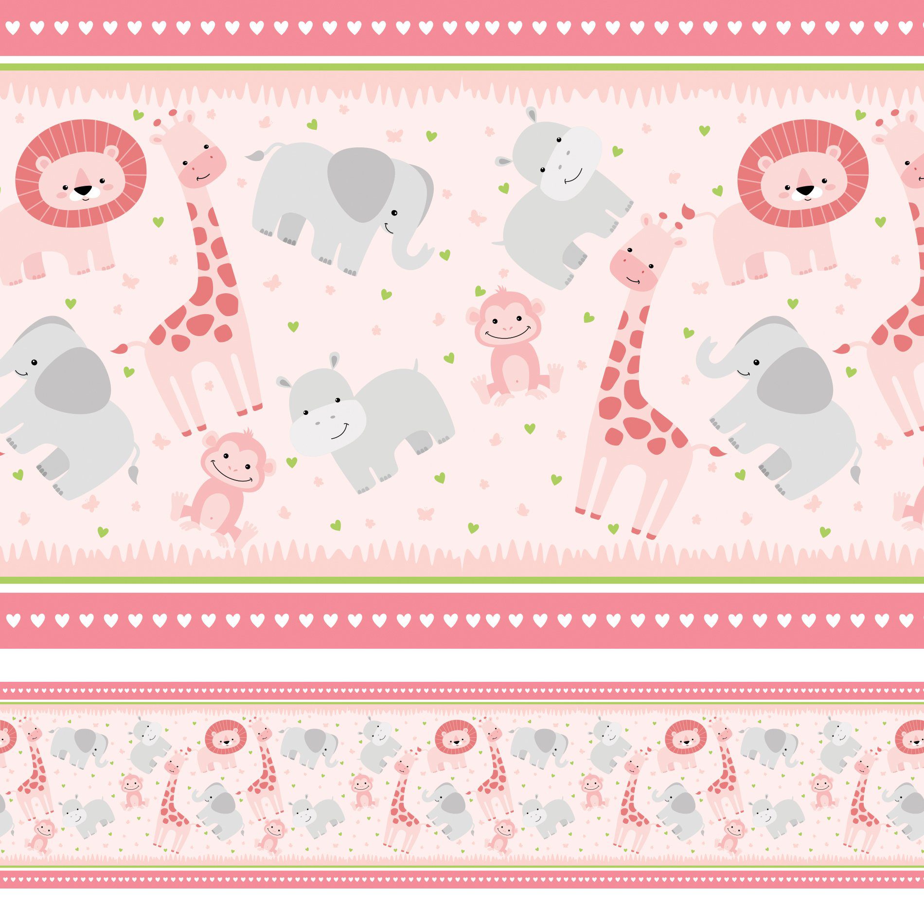 Faixa Decorativa de Parede Safari Menina