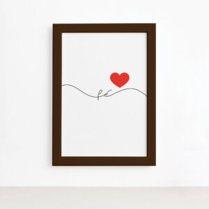 Quadro Fé Moldura Marrom 22x32cm,Quadro Fé Moldura Marrom 22x32cm