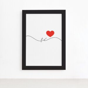Quadro Fé Moldura Preta 22x32cm,Quadro Fé Moldura Preta 22x32cm