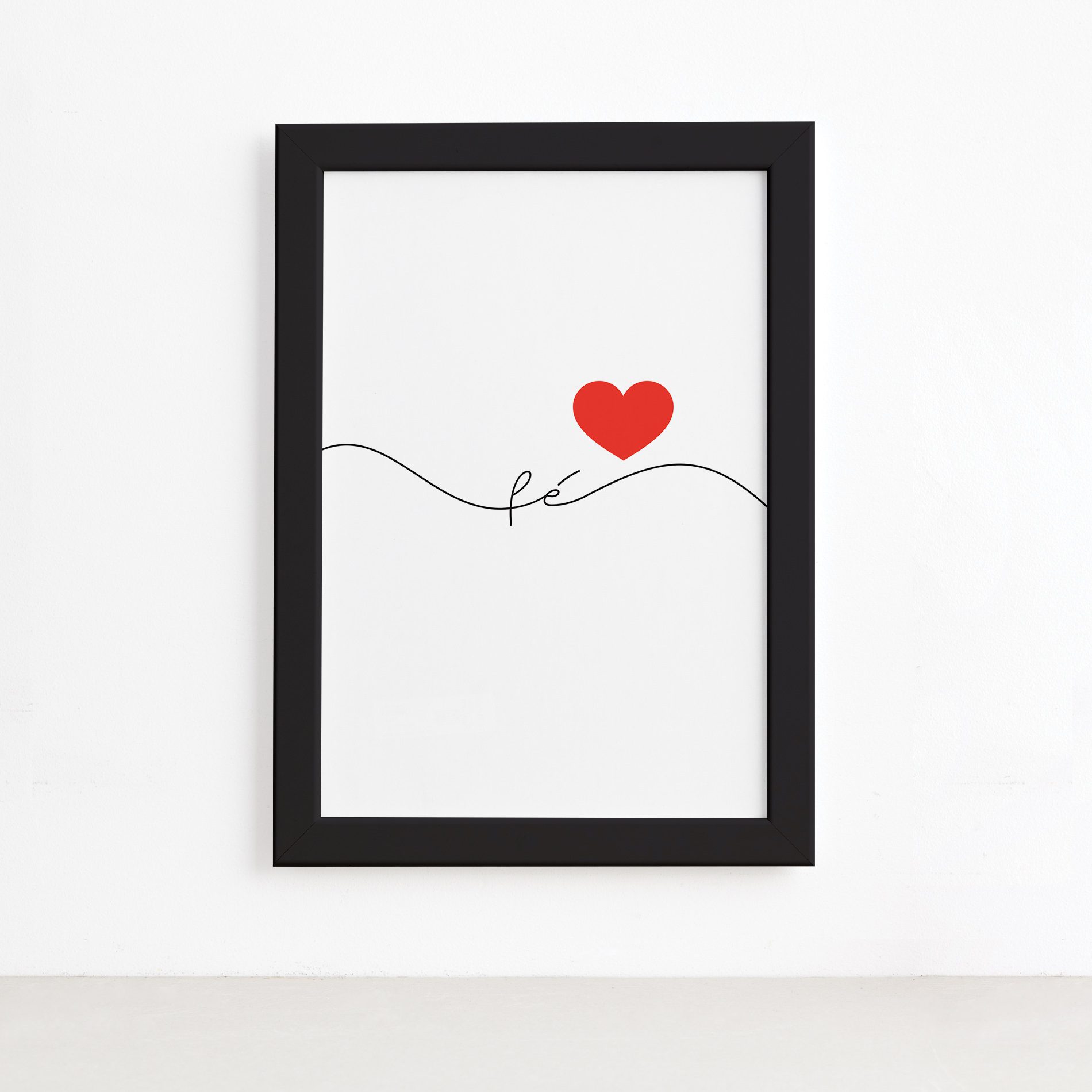 Quadro Fé Moldura Preta 22x32cm,Quadro Fé Moldura Preta 22x32cm