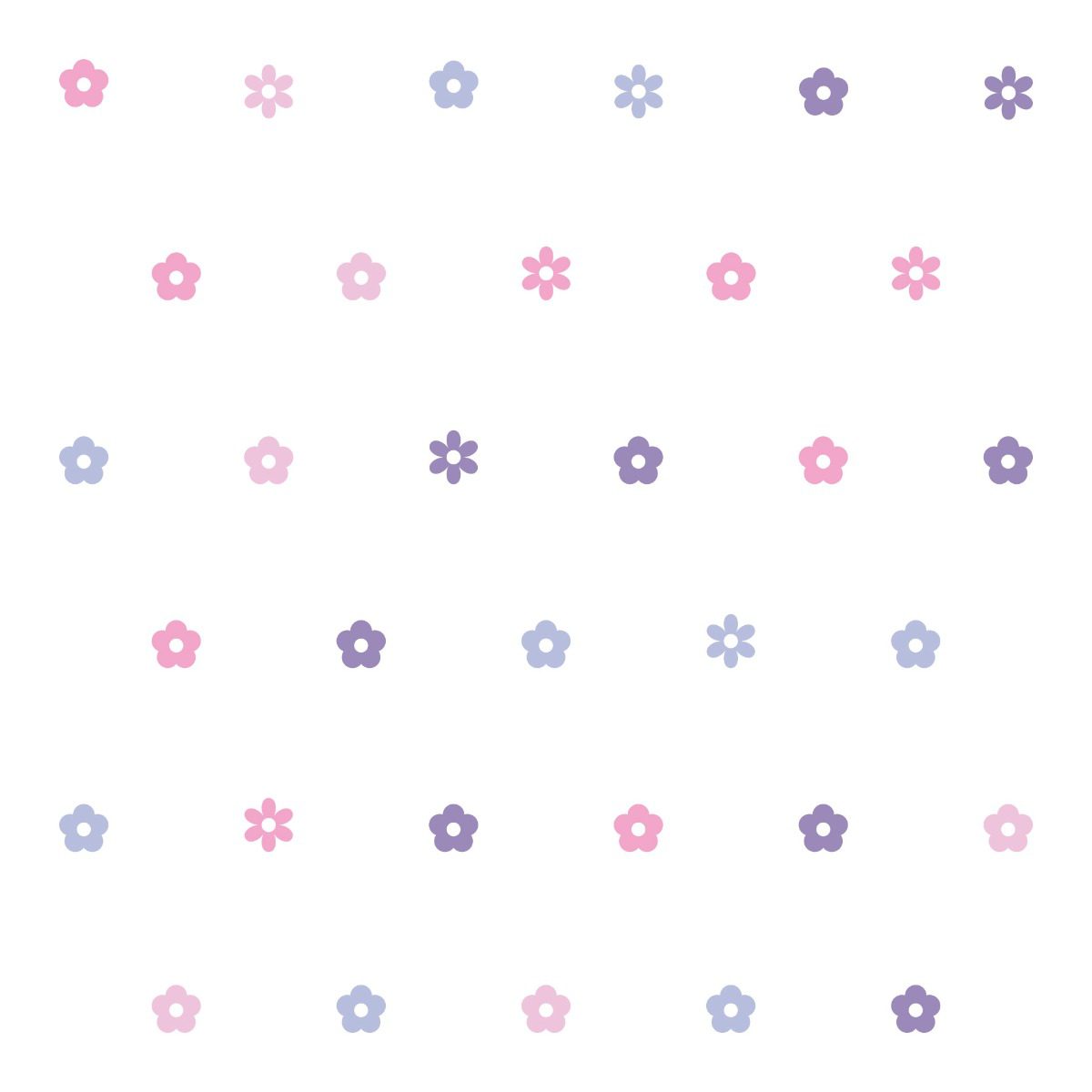 Adesivo de Parede Flores Rosa e Lilás
