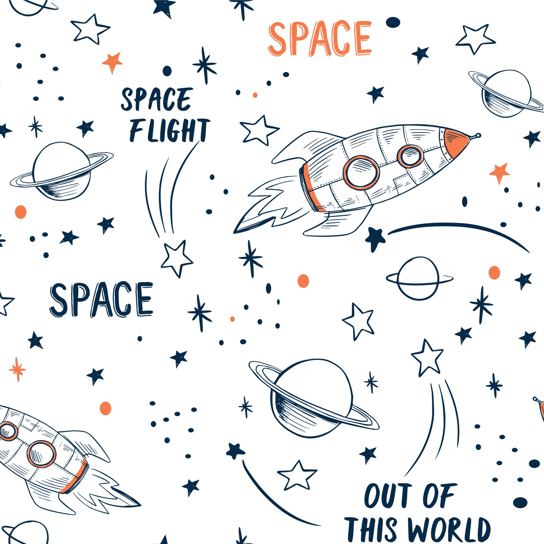 Papel de Parede Espaço Foguetes e Planetas