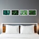 Quadro Decorativo Folhagem Folha 22x32cm Mold Branca Kit 4un