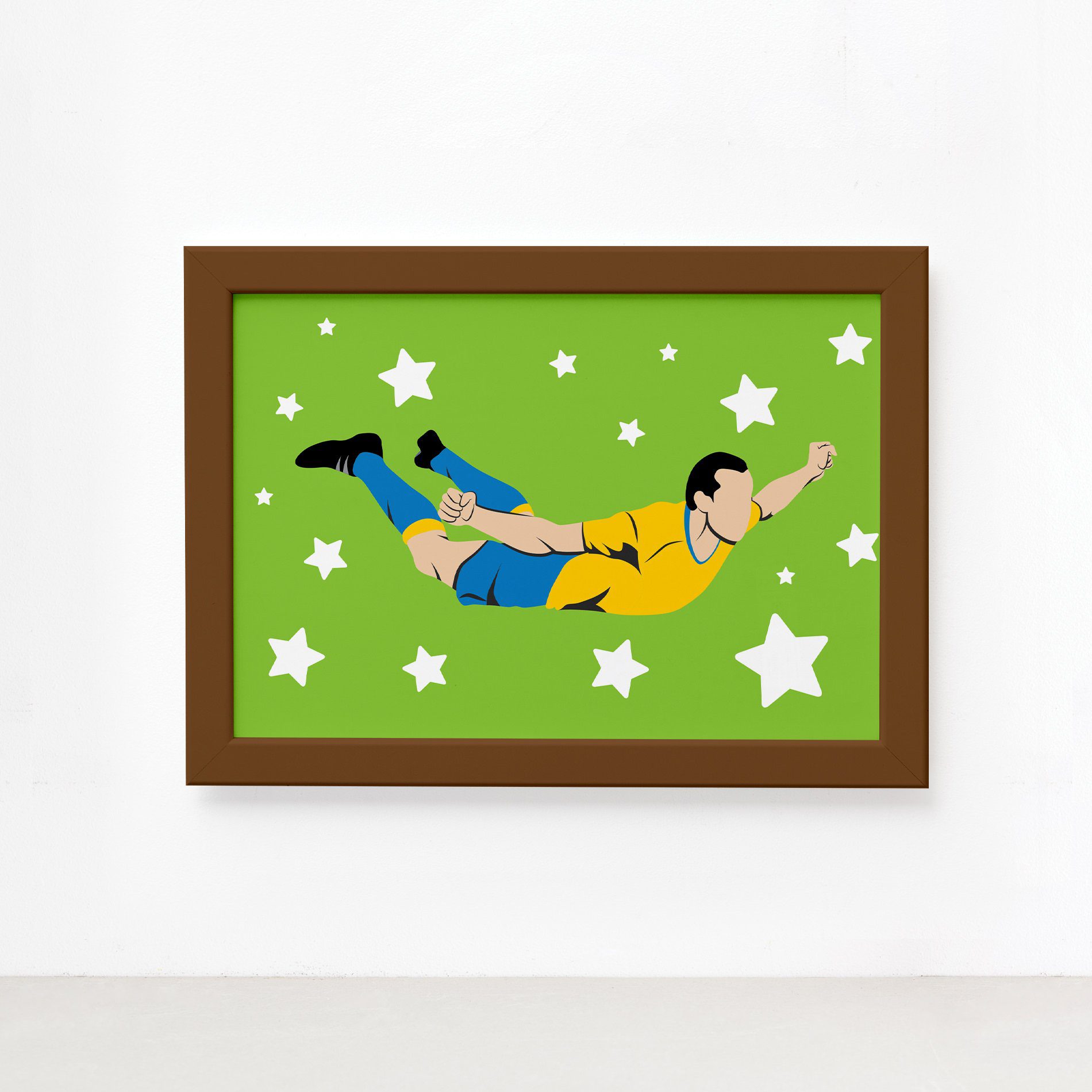 Quadros Futebol Gol 22x32cm Moldura Marrom 4un