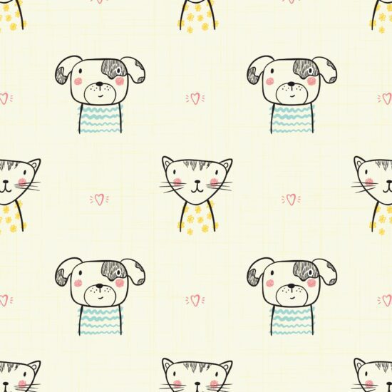 Papel de Parede Gatinhos e Cachorrinhos 2,70×0,57m