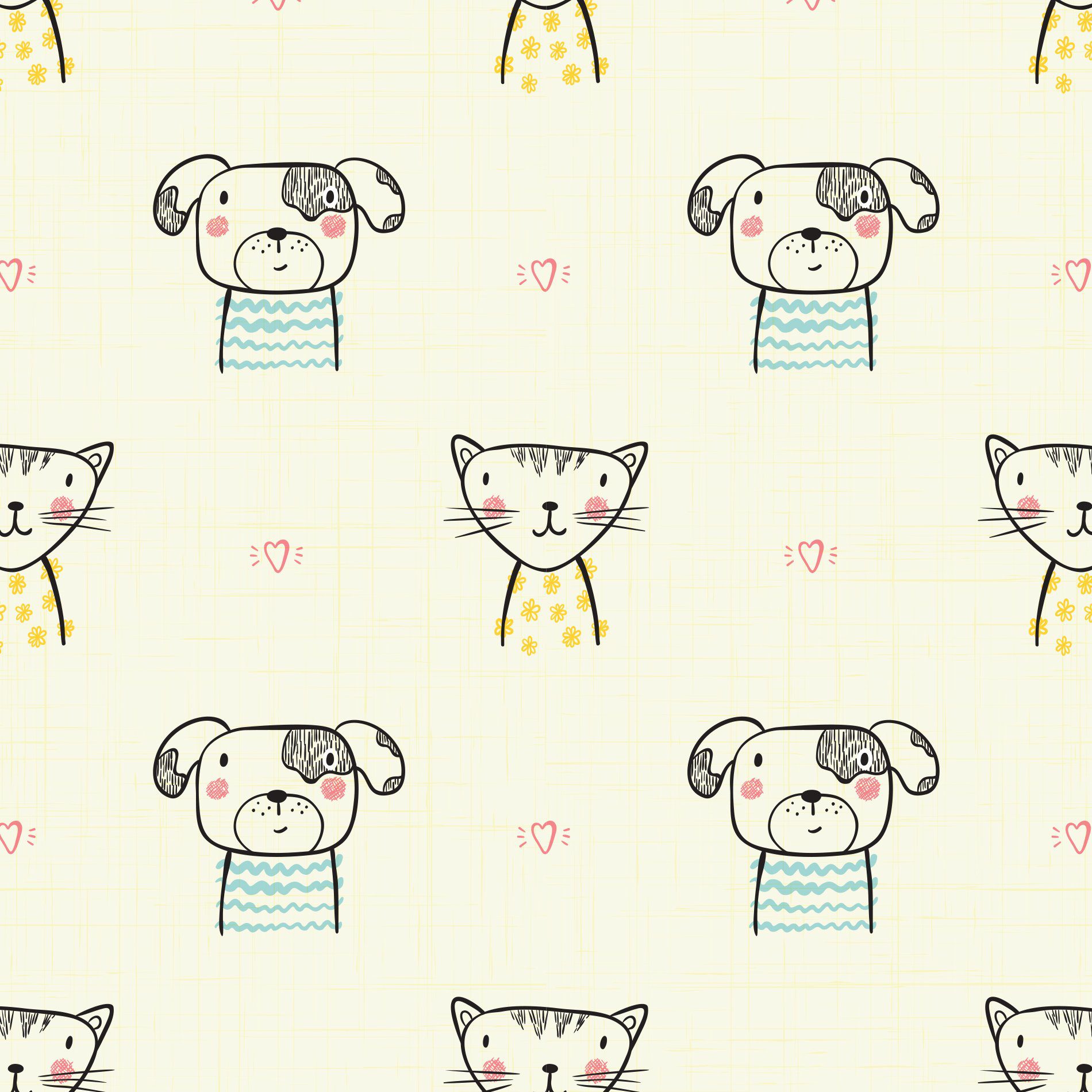 Papel de Parede Gatinhos e Cachorrinhos