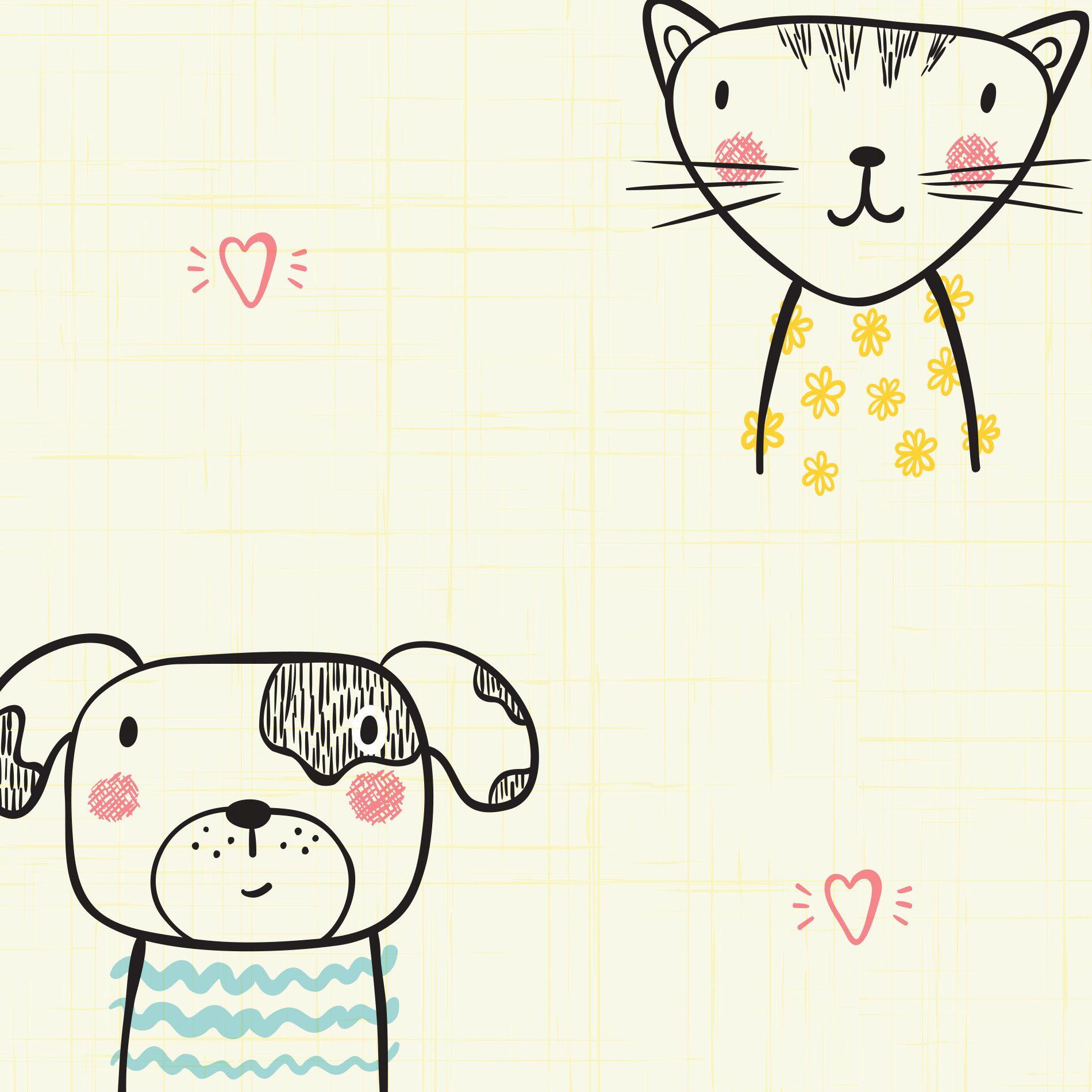 Papel de Parede Gatinhos e Cachorrinhos