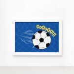 Quadro Futebol Kids Gol! Moldura Branca 22x32cm