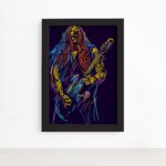 Quadro Música Guitarrista 02 Moldura Preta 22x32cm