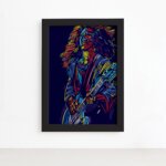 Quadro Música Guitarrista 03 Moldura Preta 22x32cm