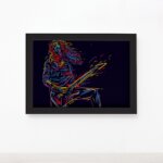Quadro Música Guitarrista 04 Moldura Preta 22x32cm