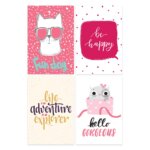 Placas Decorativas com Frases Happy Cat 20x30cm Kit 4un