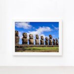 Quadro Viagem Ilha de Páscoa Chile Moldura Branca 22x32cm