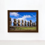 Quadro Viagem Ilha de Páscoa Chile Moldura Marrom 22x32cm