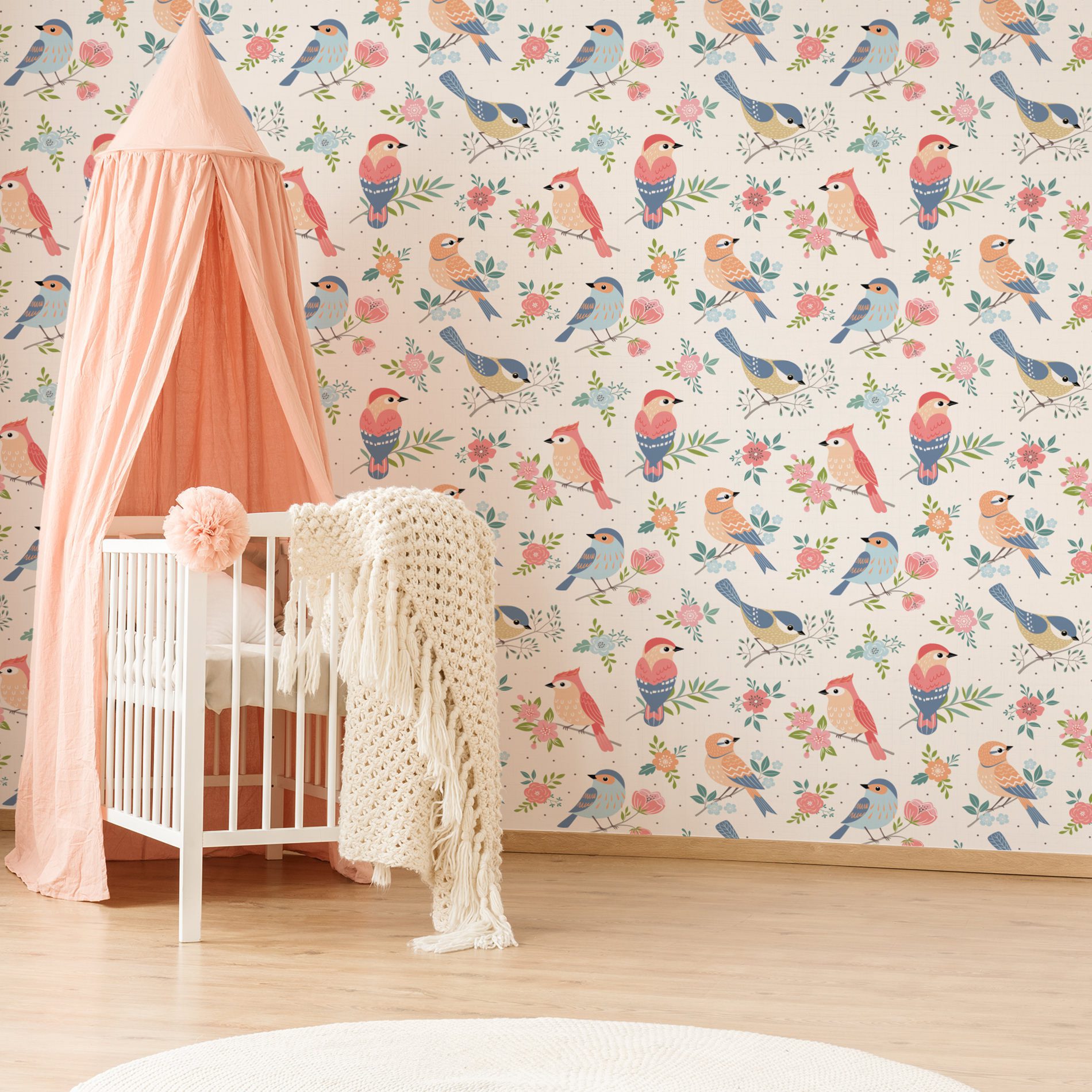 Papel de Parede Passarinhos da Primavera