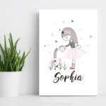 Placa Decorativa Infantil Nome Personalizado Flores 20x30cm