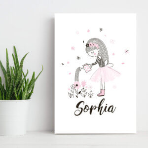 Placa Decorativa Infantil Nome Personalizado Flores