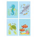 Placas Decorativas Fundo do Mar Modelo 1 Kit 4un 30x40cm