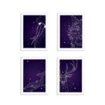Quadros Espaço Constelações Moldura Branca 22x32cm Kit 4un