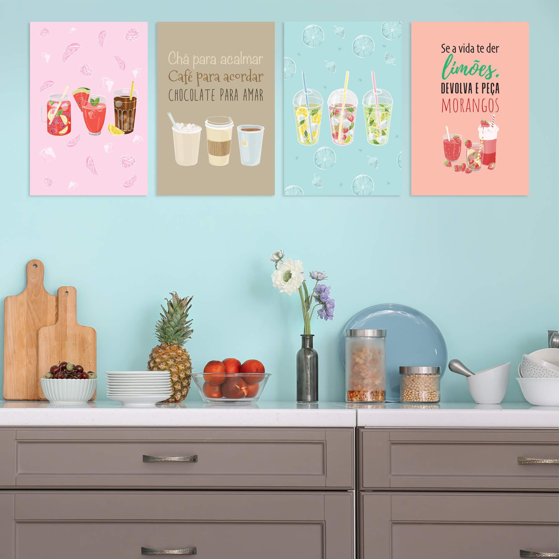 Placas Decorativas MDF Bebidas Refrescantes