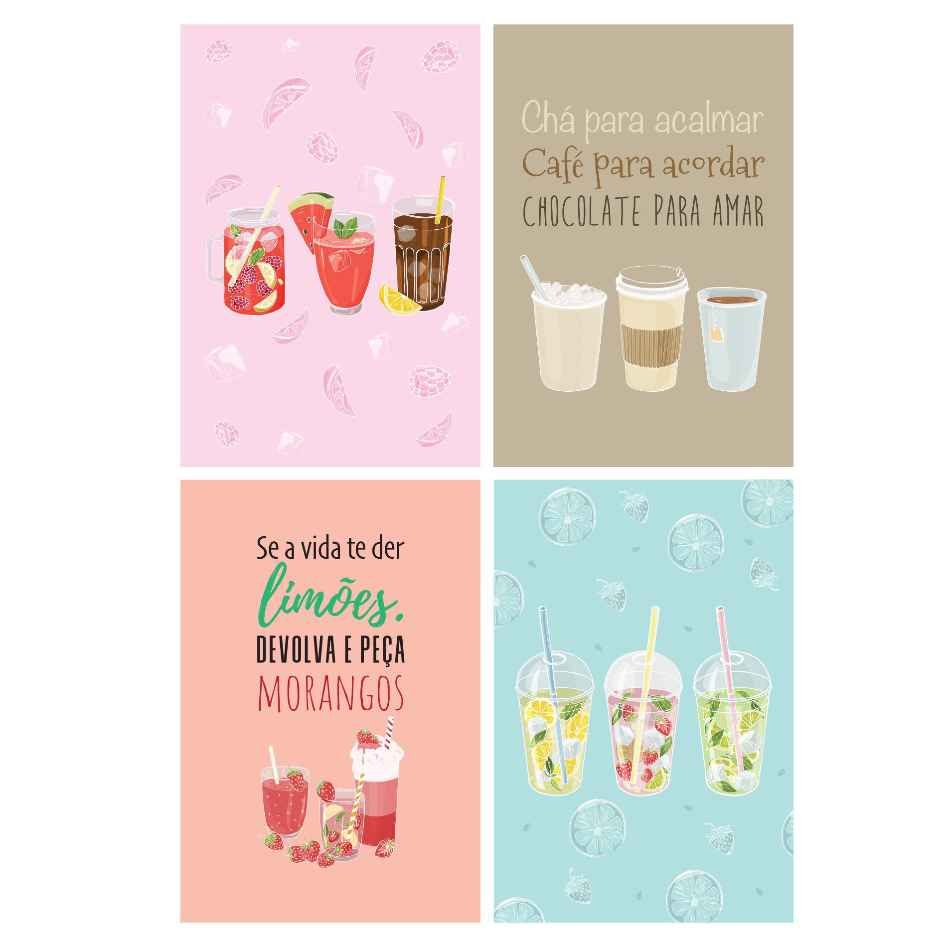 Placas Decorativas MDF Bebidas Refrescantes