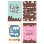 Placas Decorativas MDF Frases Chocolate 30x40cm Kit 4un