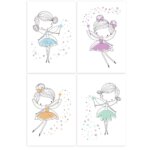Placas Decorativas para Quarto de Menina Fadas 20x30 Kit 4un