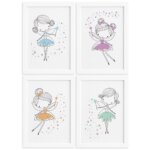 Quadros para Quarto de Menina Fadas Moldura Branca 22x32cm