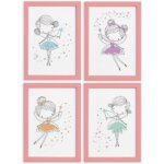 Quadros para Quarto de Menina Fadas Moldura Rosa 22x32cm