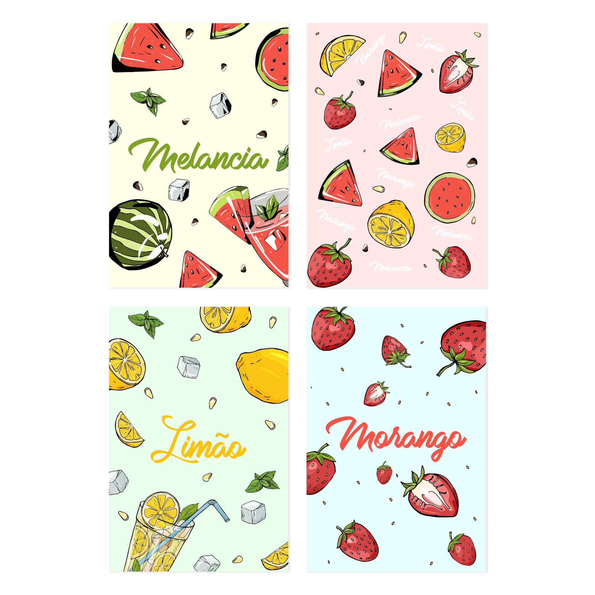 Placas Decorativas MDF Frutas Refrescantes