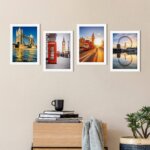 Quadros Fotos Londres Moldura Branca 22x32cm Kit4un