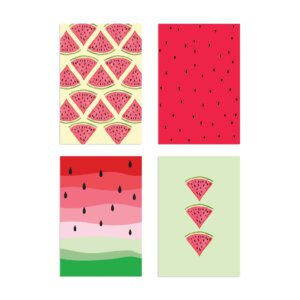 Kit de Placas Decorativas Melancias 4un 20x30cm