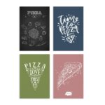 Placas Decorativas Pizza Momento MDF 20x30cm Kit 4un