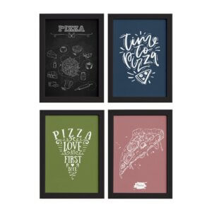 Quadros Pizza Momento Moldura Preta 