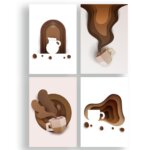 Placas Decorativas Café Paper para Cozinha 20x30cm Kit 4un