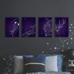 Placas Decorativas Espaço Constelações 30x40cm Kit 4un