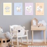 Placas Decorativas Elefante Baby para Quarto Kit 4un 20x30cm