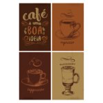Placas Decorativas Cantinho do Café 30x40cm Kit 4un