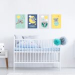 Placas Ursinho Coala Nome Personalizado Kit 4un 30x40cm
