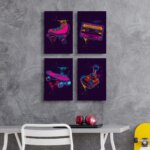 Placas Decorativas para Quarto Hobbies 20x30cm Kit 4un