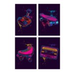 Placas Decorativas para Quarto Hobbies 30x40cm Kit 4un